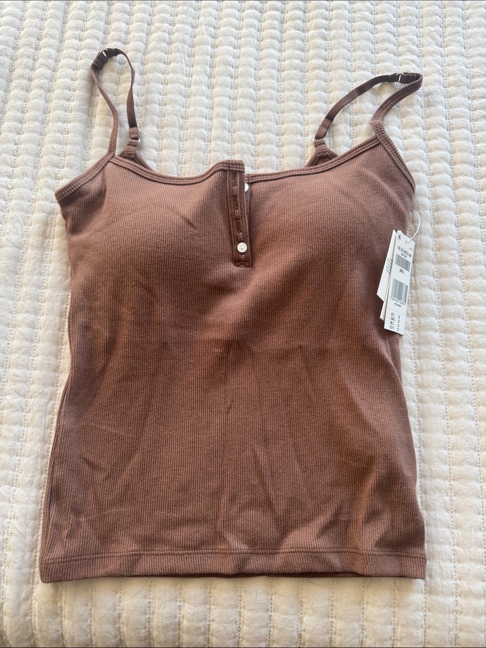 NWT Abercrombie & Fitch Brown Ribbed Cami - Size Small
